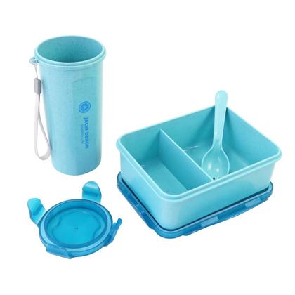 Imagem de Bolsa Térmica Lancheira Necessaire Alça Ombro Kit Marmita e Copo Box  Fitness Escola Trabalho