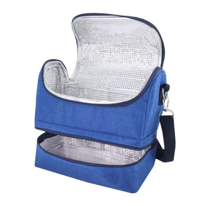 Imagem de Bolsa Térmica Lancheira Necessaire Marmita Lanches Infantil Juvenil Escola Passeio Creche Menino Menina 2 Compartimentos