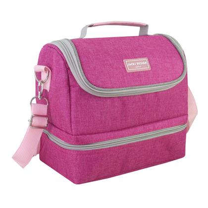 Imagem de Bolsa Térmica Lancheira Necessaire Marmita Lanches Infantil Juvenil Menino Menina Crianças 2 andares