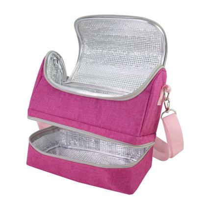 Imagem de Bolsa Térmica Lancheira Necessaire Marmita Lanches Infantil Juvenil Menino Menina Crianças 2 andares