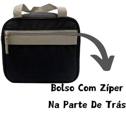 Imagem de Bolsa Térmica Lancheira Porta Marmita Fitness Com Alça Ajustável Preto Multiuso Frasqueira Academia Trabalho Escola Yes
