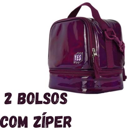 Imagem de Bolsa térmica Lancheira Porta Marmita Lanche 2 Compartimentos Alça Reforçada Frasqueira Fitness Escola Trabalho Academia