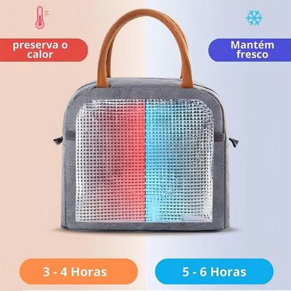 Imagem de Bolsa Térmica Lunch Bag para Marmita em Poliéster com Isolamento Térmico Rosa Draik