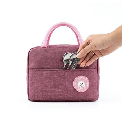 Imagem de Bolsa Térmica Lunch Bag para Marmita em Poliéster com Isolamento Térmico Rosa Draik