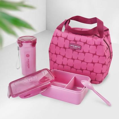 Imagem de Bolsa Térmica Marmita Copo Fitness Kit 3 Peças Elementos