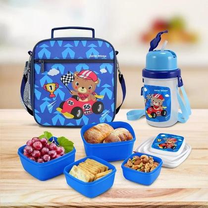 Imagem de Bolsa Térmica + Marmita + Garrafinha Infantil Menino Escolar