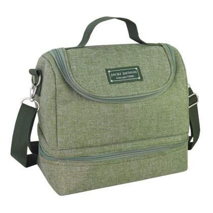 Imagem de Bolsa Térmica Marmita Lancheira Necessaire 2 Divisórias Compartimentos + Garrafa Squeeze + Pote Marmita