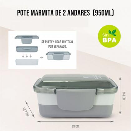 Imagem de Bolsa Térmica Marmita Lancheira Necessaire 2 Divisórias Compartimentos + Garrafa Squeeze + Pote Marmita