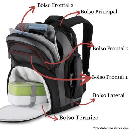 Imagem de Bolsa Térmica Mochila Fitness Notebook Academia Marmita