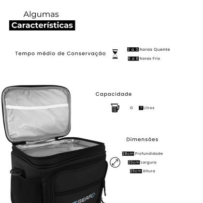Imagem de Bolsa Térmica Necessaire Fitgear Titanium Bolso Frontal Lancheira Marmita Bag Caixa Fitness Original