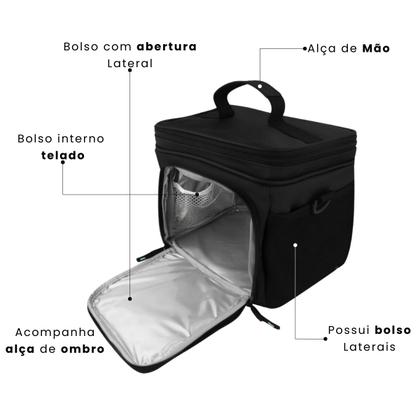 Imagem de Bolsa Térmica Necessaire Fitgear Titanium Bolso Frontal Lancheira Marmita Bag Caixa Fitness Original