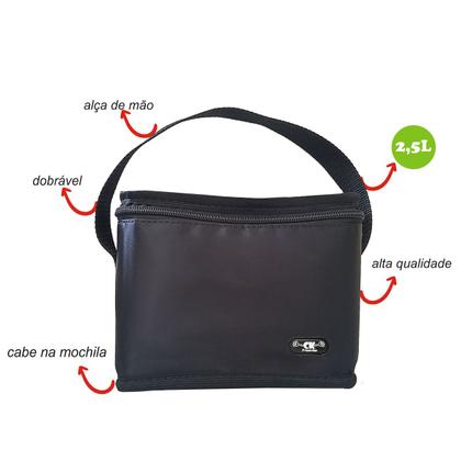 Imagem de Bolsa Termica Pequena para Lanches com 2 Potes Plasticos e Squeeze