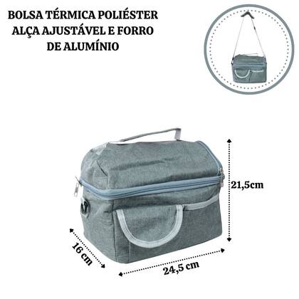 Imagem de Bolsa Térmica Poliéster  Alça Ajustável e Forro de Alumínio