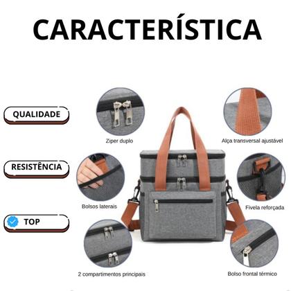 Imagem de Bolsa Térmica Porta Marmita Lanche Bebida Comida Fitness