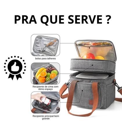 Imagem de Bolsa Térmica Porta Marmita Lanche Bebida Comida Fitness