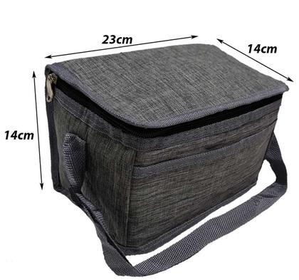 Imagem de Bolsa Térmica Porta Marmita Masculina Feminina Pequena Bolsinha Forrada Trabalho Fitness