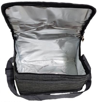 Imagem de Bolsa Térmica Porta Marmita Masculina Feminina Pequena Bolsinha Forrada Trabalho Fitness