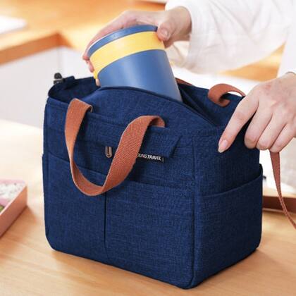 Imagem de Bolsa Térmica Porta Marmita Quente Gelado Trabalho Reforçada Viagem Faculdade Térmica Resistente Forrada Poliuretano Alta Qualidade