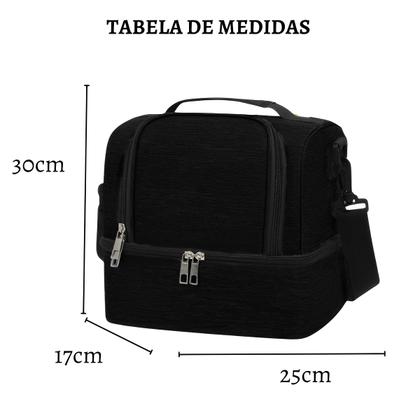 Imagem de Bolsa Térmica Trabalho Dia Dia Escola Faculdade Casual Marmita Alça Lateral Removível Ajustável Lancheira Temperatura 