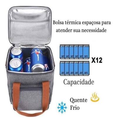 Imagem de Bolsa Termica Unissex Trabalho Grande Espaçosa Marmiteira