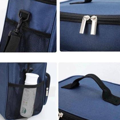 Imagem de Bolsa Térmica Verde 07 Litros com Isolamento Térmico e Bolso Frontal e Lateral Alça de Mão e de Ombro Ajustável