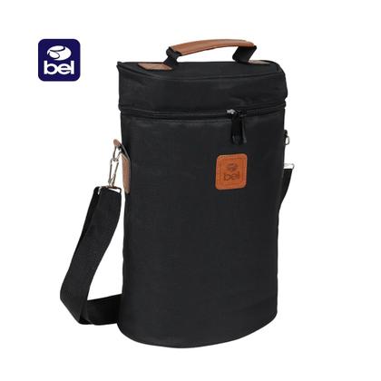 Imagem de Bolsa termica vinho preta - 2 garrafas - bel
