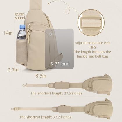Imagem de Bolsa tiracolo de nylon ecosmile Sling Bag para viagens femininas