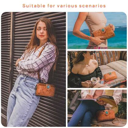 Imagem de Bolsa tiracolo feminina LAVAWA, pequena, vintage, turquesa