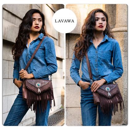 Imagem de Bolsa tiracolo LAVAWA, bolsa pequena com franjas, borla, turquesa, feminina