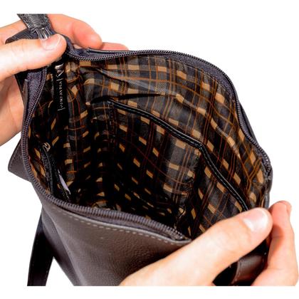 Imagem de Bolsa Tiracolo Masculina Clovis em couro café