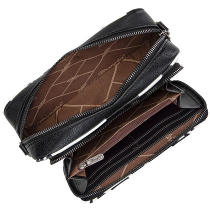 Imagem de Bolsa tiracolo Montana West Wrangler Cow Print em material vegano preto