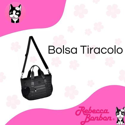 Imagem de Bolsa Tiracolo Preta Feminina Transversal Mão Rebecca Bonbon