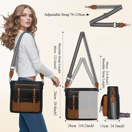 Imagem de Bolsa tiracolo RAINSMORE em couro impermeável para mulheres