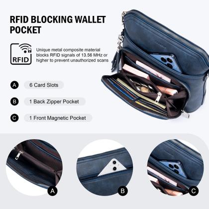Imagem de Bolsa tiracolo Roulens, leve, de couro macio médio