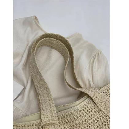 Imagem de Bolsa tote artesanal palha feminina leve moderna praia verão - Generica