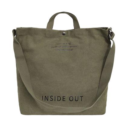 Imagem de Bolsa Tote Feminina Grande Capacidade de Lona Ombro Casual Leve e Resistente Estudantes Academia Trabalho