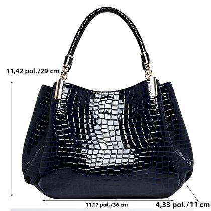 Imagem de Bolsa Tote Feminina Grande com Estampa de Crocodilo - Bolsa de Ombro para Trabalho e Dia a Dia