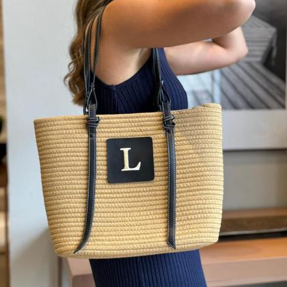 Imagem de Bolsa Tote Feminina Personalizada Com letra Em Couro Premium 