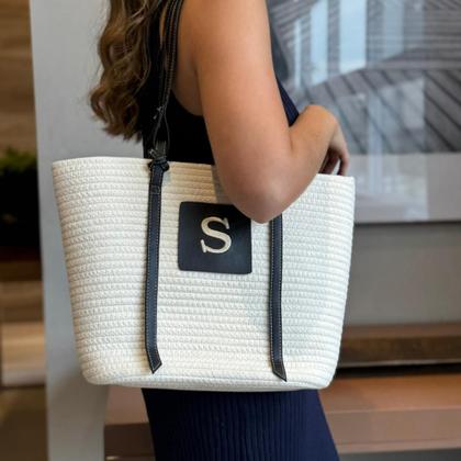 Imagem de Bolsa Tote Feminina Personalizada Com letra Em Couro Premium 