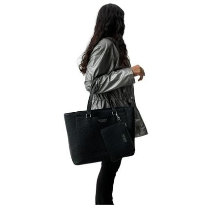 Imagem de Bolsa Tote Guess Preta Logo com detalhe + Carteira Original