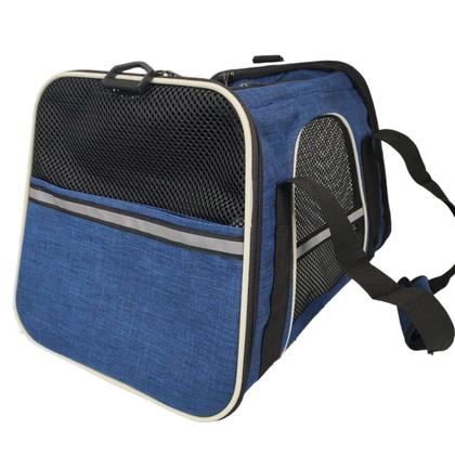 Imagem de Bolsa Transporte Cao Cachorro Gato Pet Faixa Refletiva Animal de Estimaçao Pequeno Porte Onibus Carro Aviao Seguro Resistente Caminhada Passeio