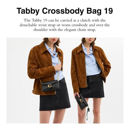 Imagem de Bolsa Transversal Coach Feminina Tabby Chain 19 Preta Tamanho Único