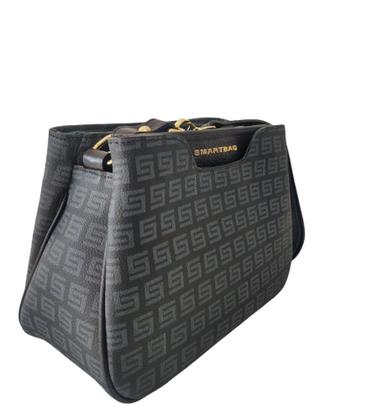 Imagem de Bolsa transversal detalhe monograma smartbag emborrachado e couro