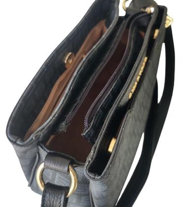 Imagem de Bolsa transversal detalhe monograma smartbag emborrachado e couro