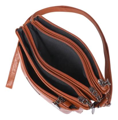 Imagem de Bolsa Transversal Feminina Carteira Alça De Mão 4bolsos Luxo