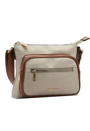 Imagem de Bolsa Transversal Feminina Casual Pequena - Chenson 84132 - (Preto /Bege / Café)