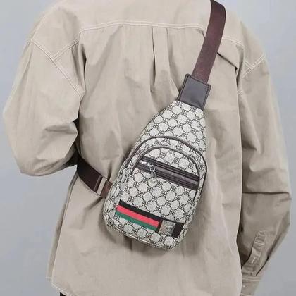 Imagem de Bolsa Transversal Masculina Casual Com Entrada Para Fone De Ouvido, Multifuncional, Tipo Mensageiro,