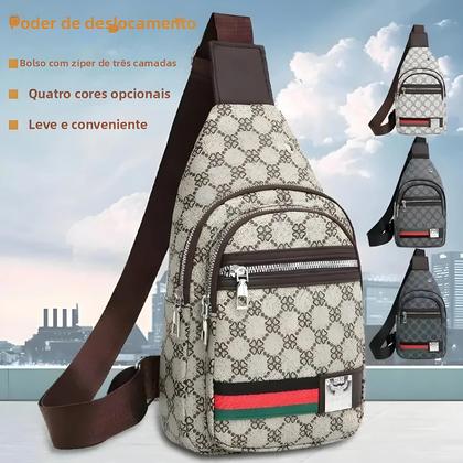 Imagem de Bolsa Transversal Masculina Casual Com Entrada Para Fone De Ouvido, Multifuncional, Tipo Mensageiro,