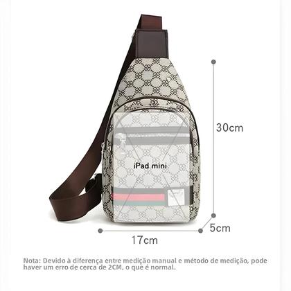 Imagem de Bolsa Transversal Masculina Casual Com Entrada Para Fone De Ouvido, Multifuncional, Tipo Mensageiro,