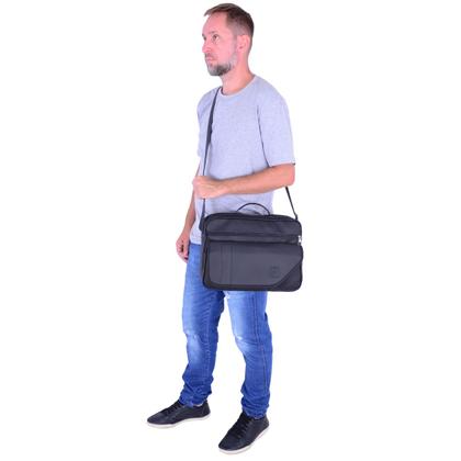 Imagem de Bolsa Transversal Masculina P/ Notebook até 14 Pol. Pasta Carteiro p/ Motoboy Maleta Social